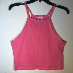Pink halter crop top